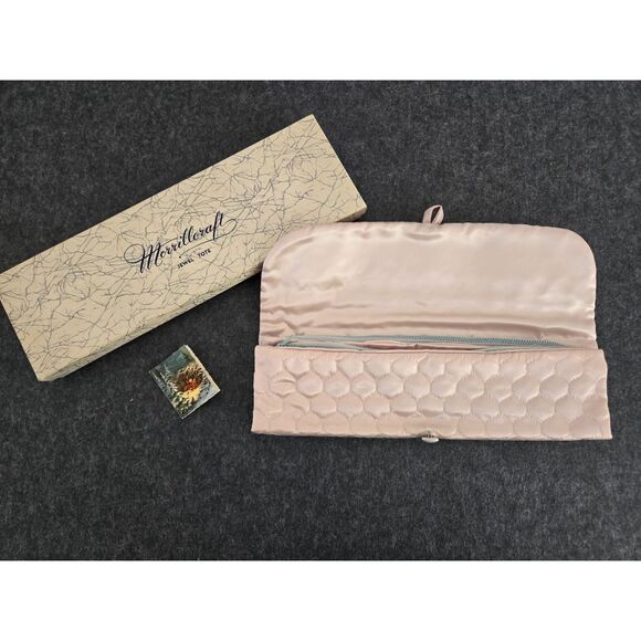 Morrill Craft 1940's Jewlery Tote Bag Original Box Pearl Vintage - Picture 1 of 8